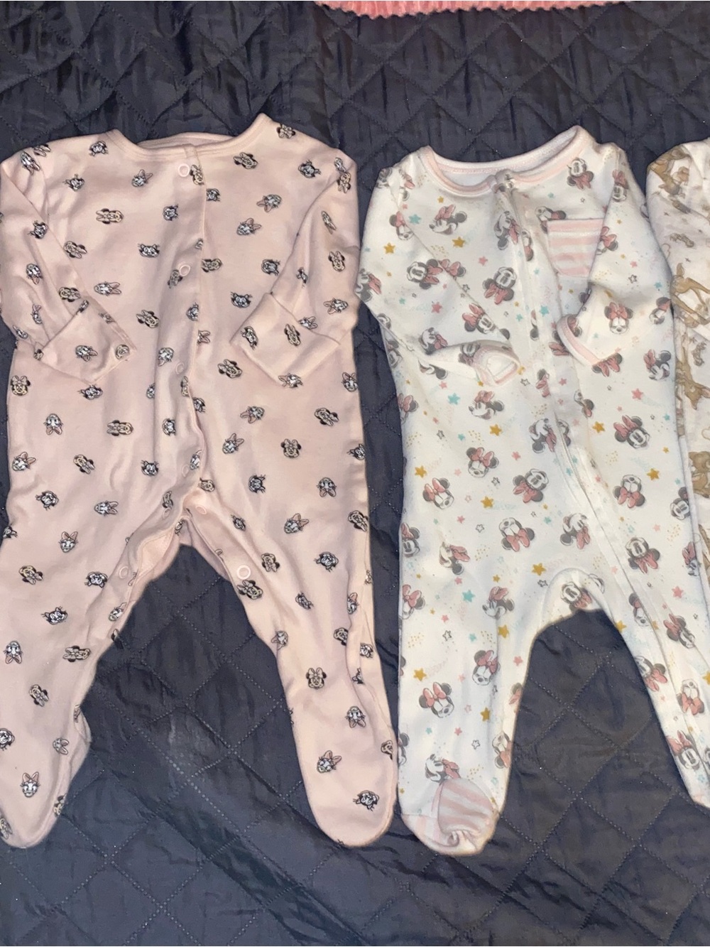 Primark Pink and White Footed Baby One-Piece Disney Minnie Mouse Bambi